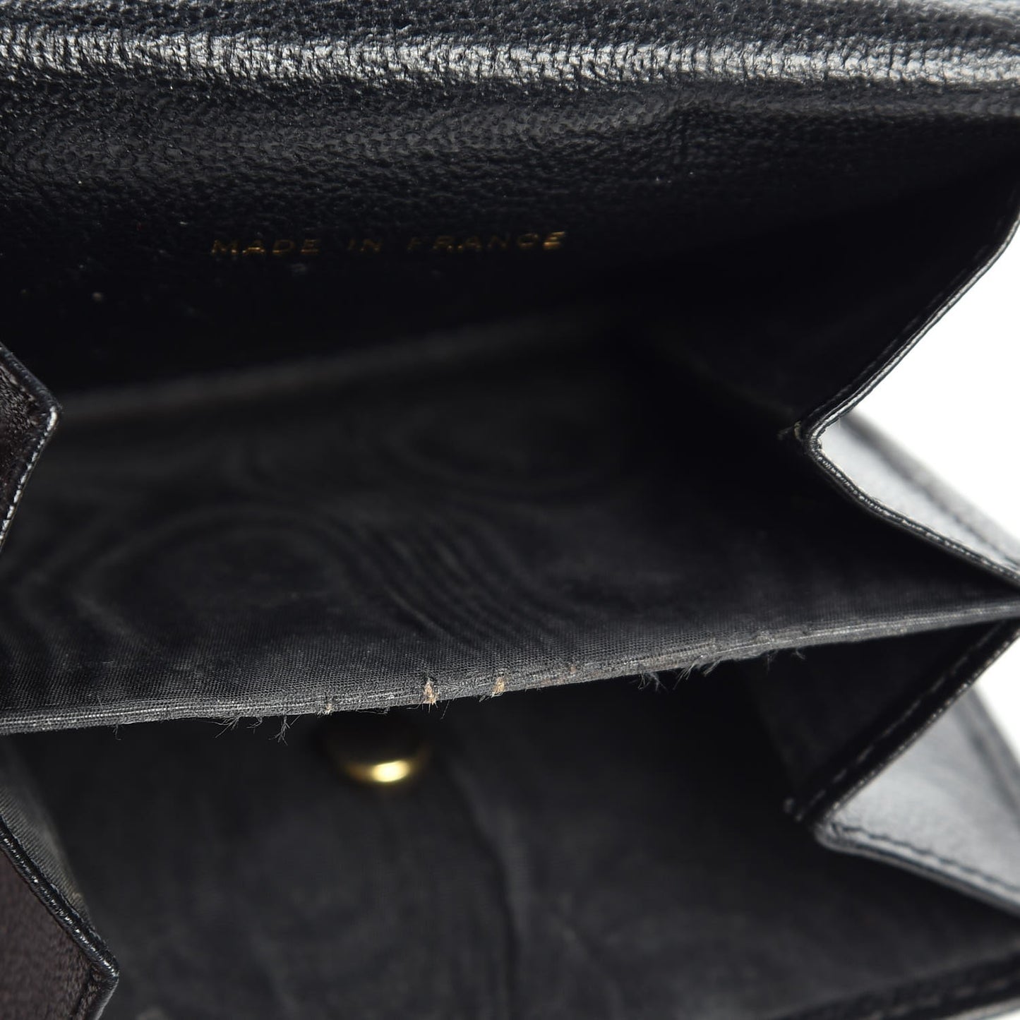 Goatskin Compact CC Flap Wallet Black