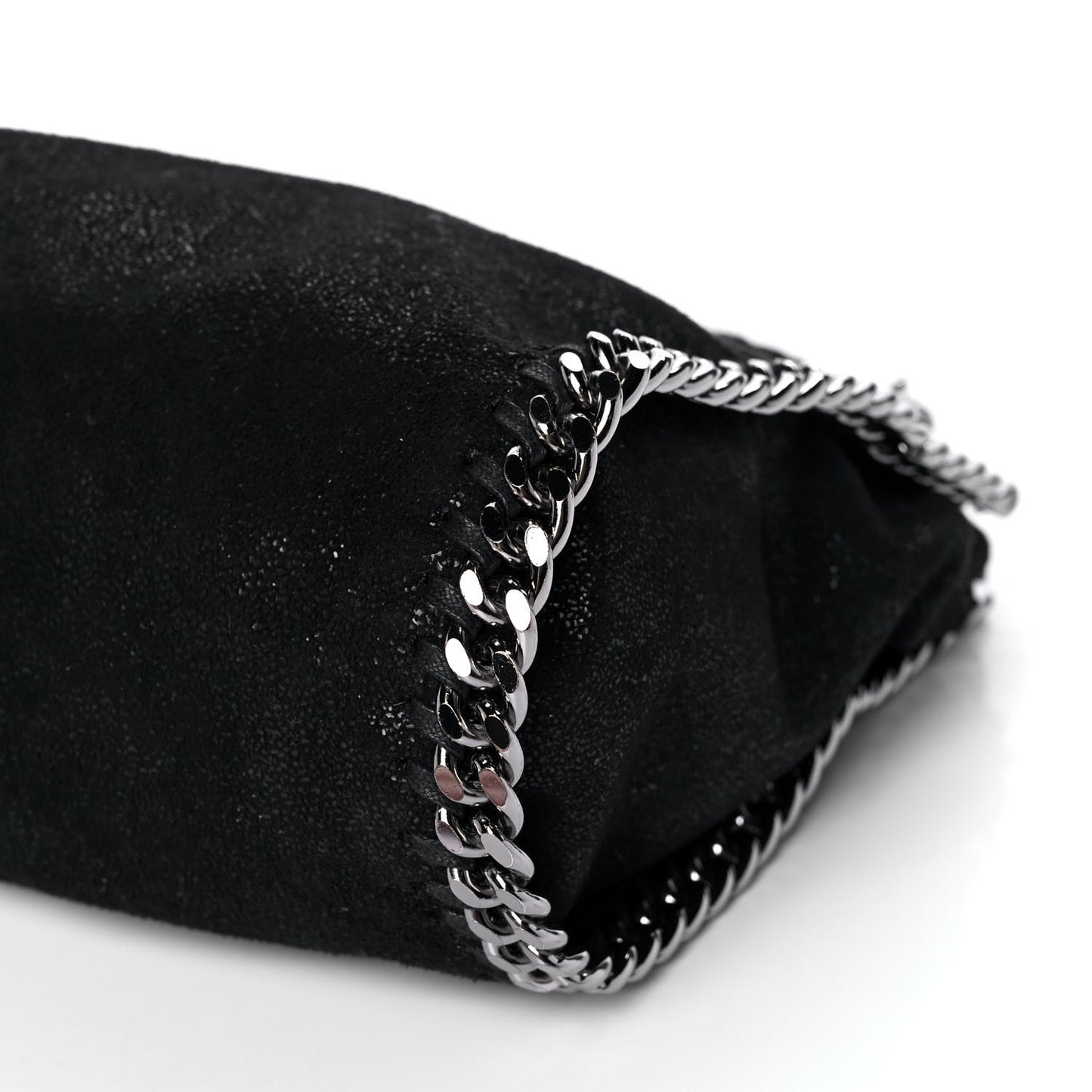 Shaggy Deer Mini Falabella Fold Over Tote Black