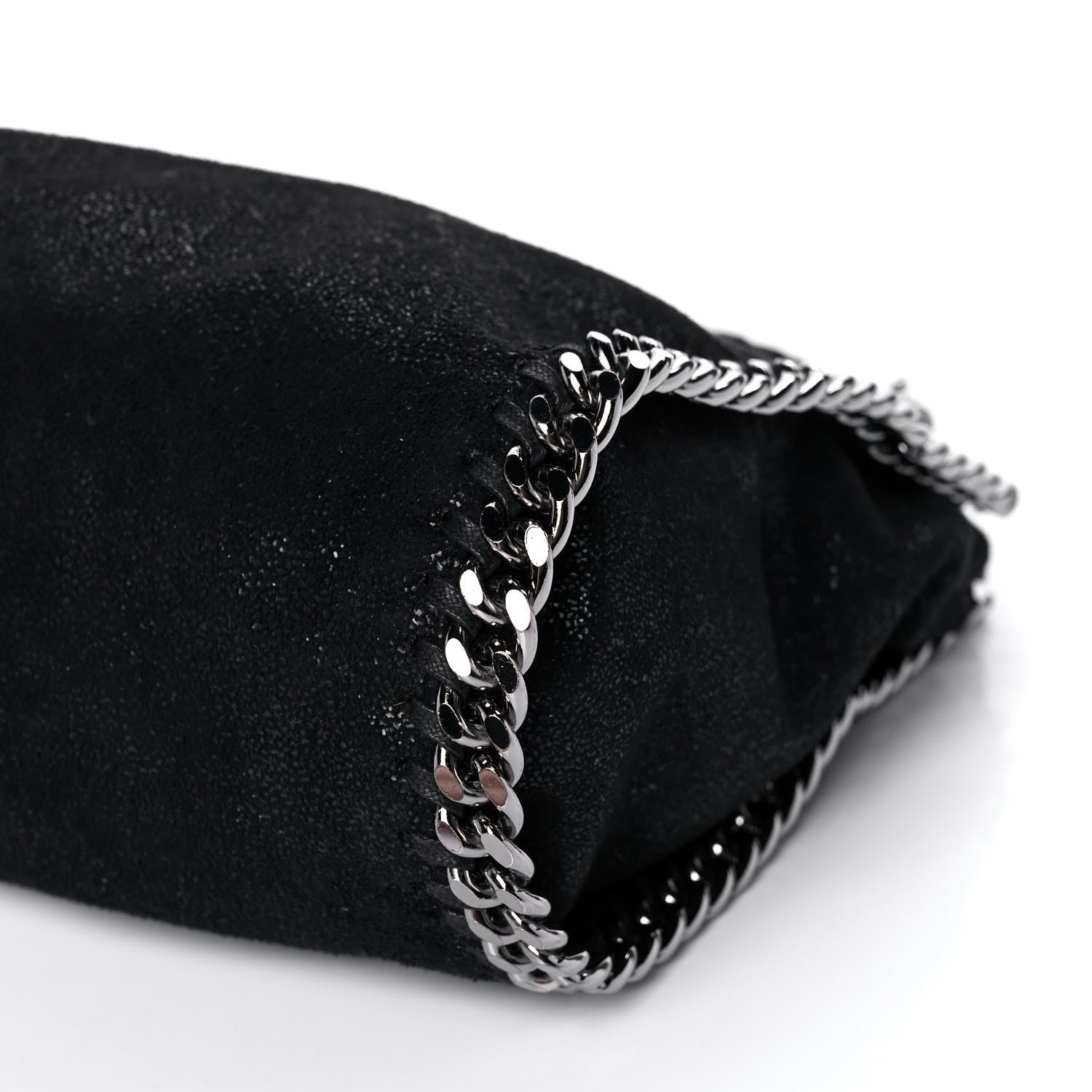Stella McCartney Shaggy Deer Mini Falabella Fold Over Tote Black 6 of 10