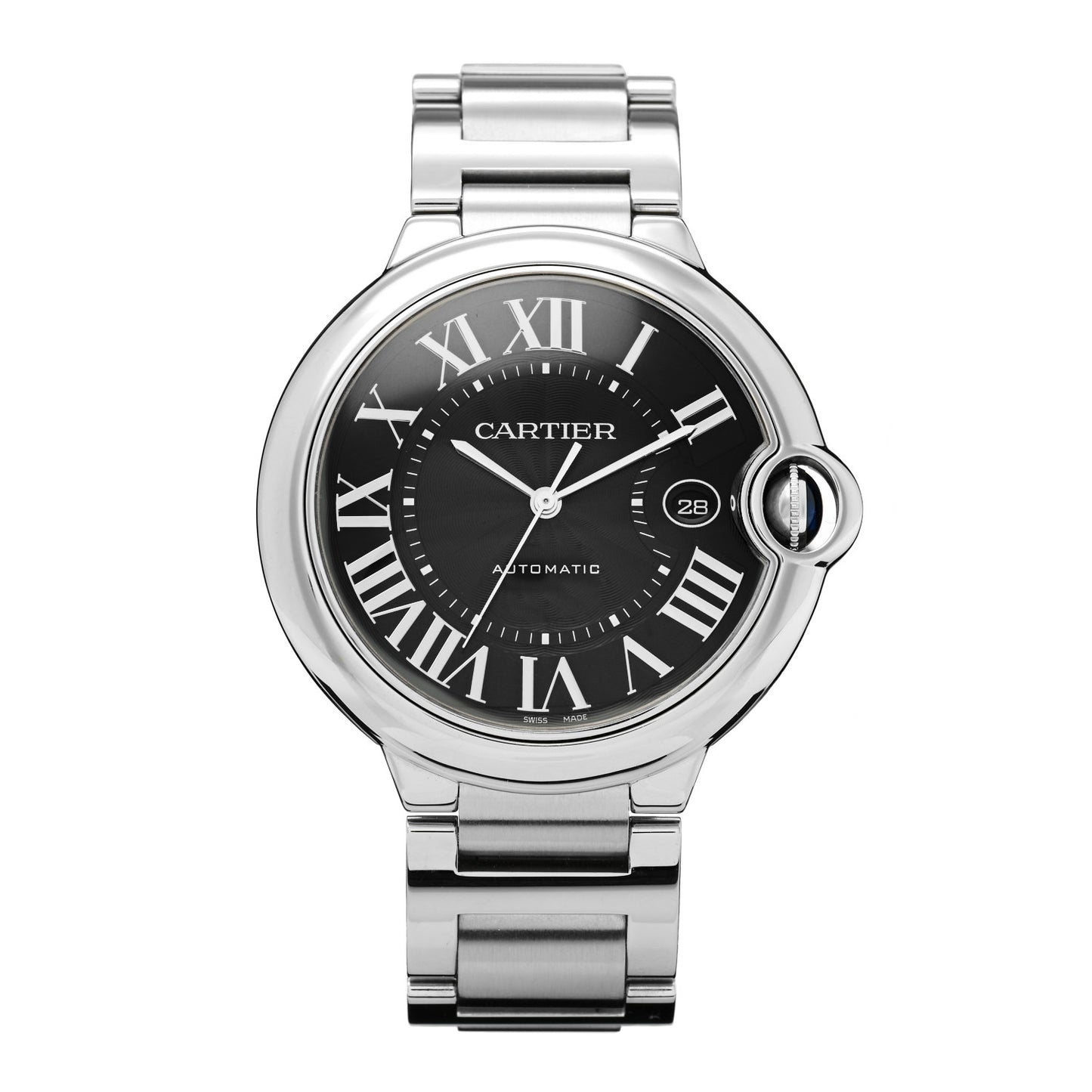 Stainless Steel 42mm Ballon Bleu De Cartier Automatic Watch Black