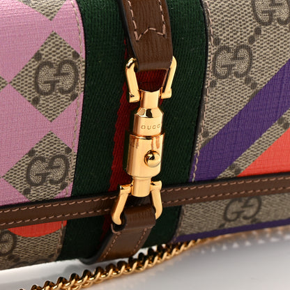 Gucci GG Supreme Monogram Geometric Web Jackie 1961 Chain Wallet Beige Multicolor Brown Sugar 11 of 11
