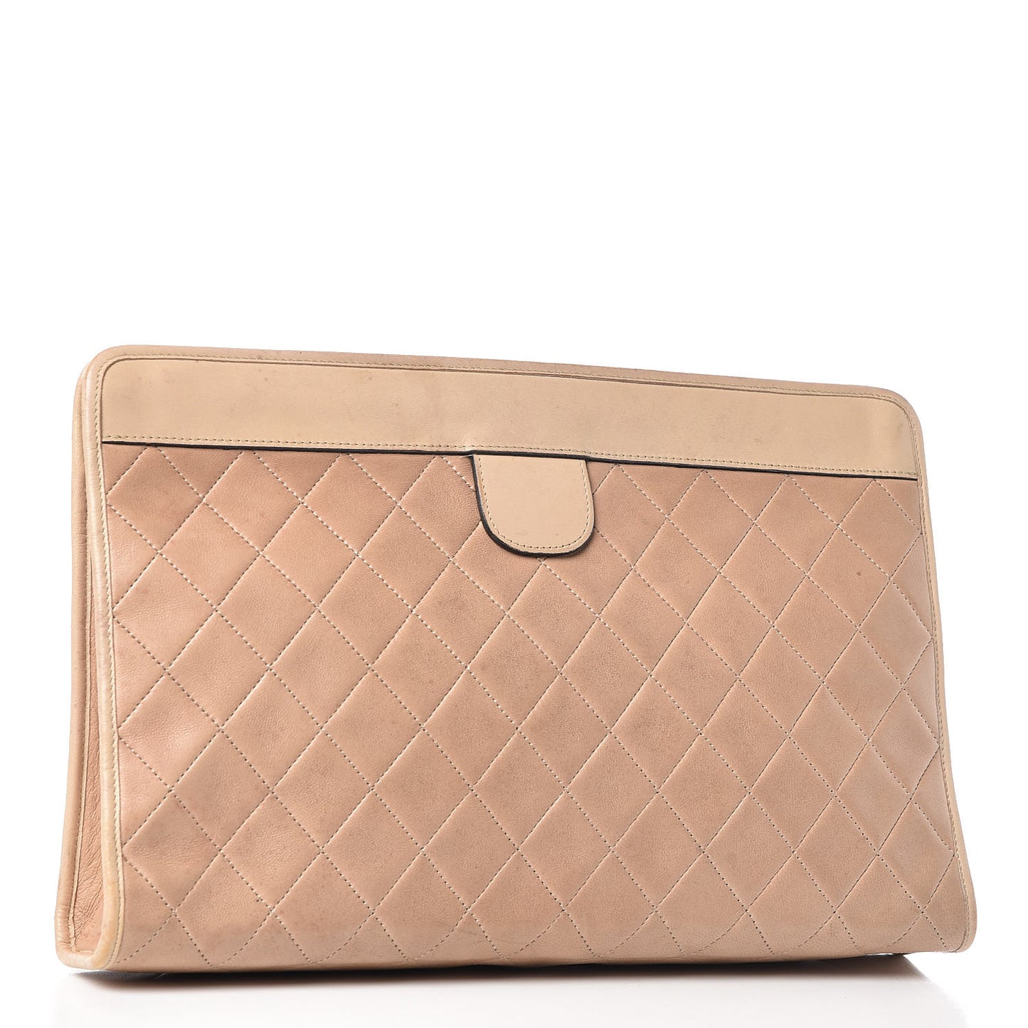 Lambskin Quilted Clutch Beige
