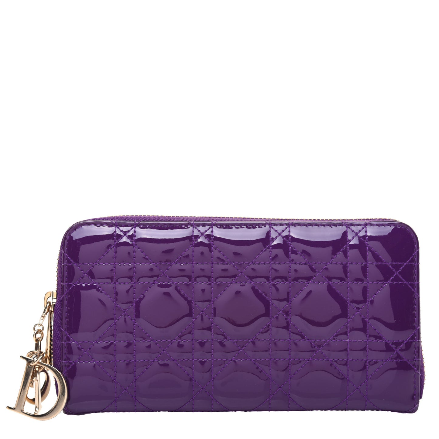 Patent Cannage Voyageur Zip Around Wallet Purple