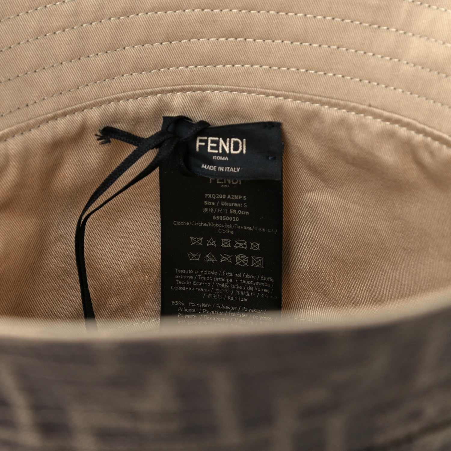 Fendi Technical Fabric FF Reversible Bucket Hat S Tobacco Beige 8 of 9