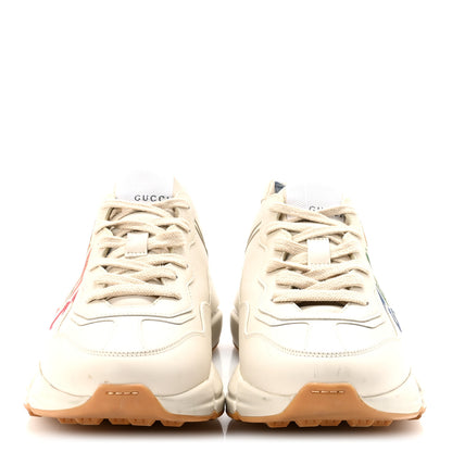 Gucci Calfskin Glitter Game Logo Womens Rhyton Sneakers 37.5 Mystic White 3 of 9