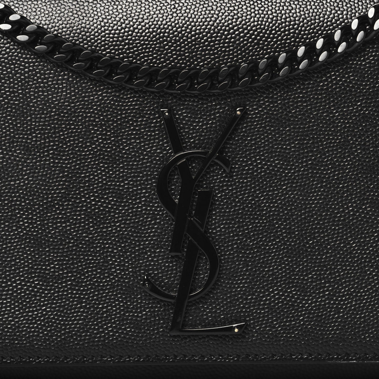 Grain De Poudre Medium Classic Monogram Monochrome Kate Satchel Black
