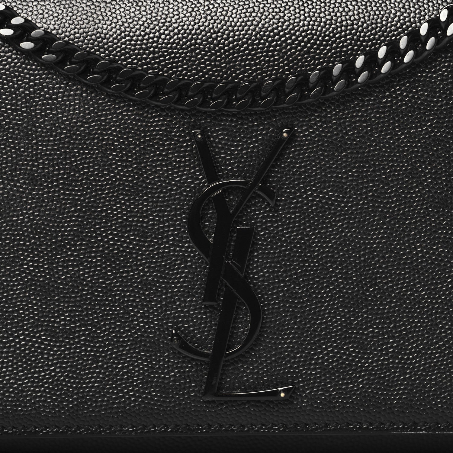 Saint Laurent Grain De Poudre Medium Classic Monogram Monochrome Kate Satchel Black 7 of 9
