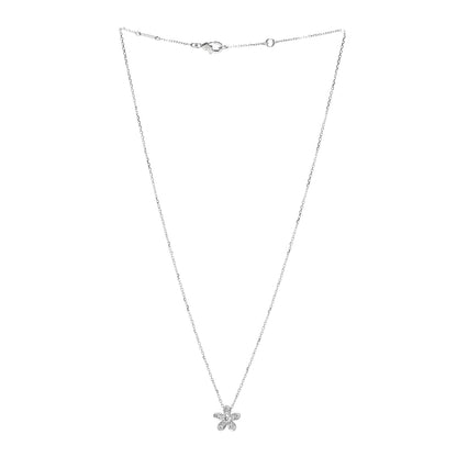 Van Cleef & Arpels 18K White Gold Diamond Socrate One Flower Pendant Necklace 3 of 5