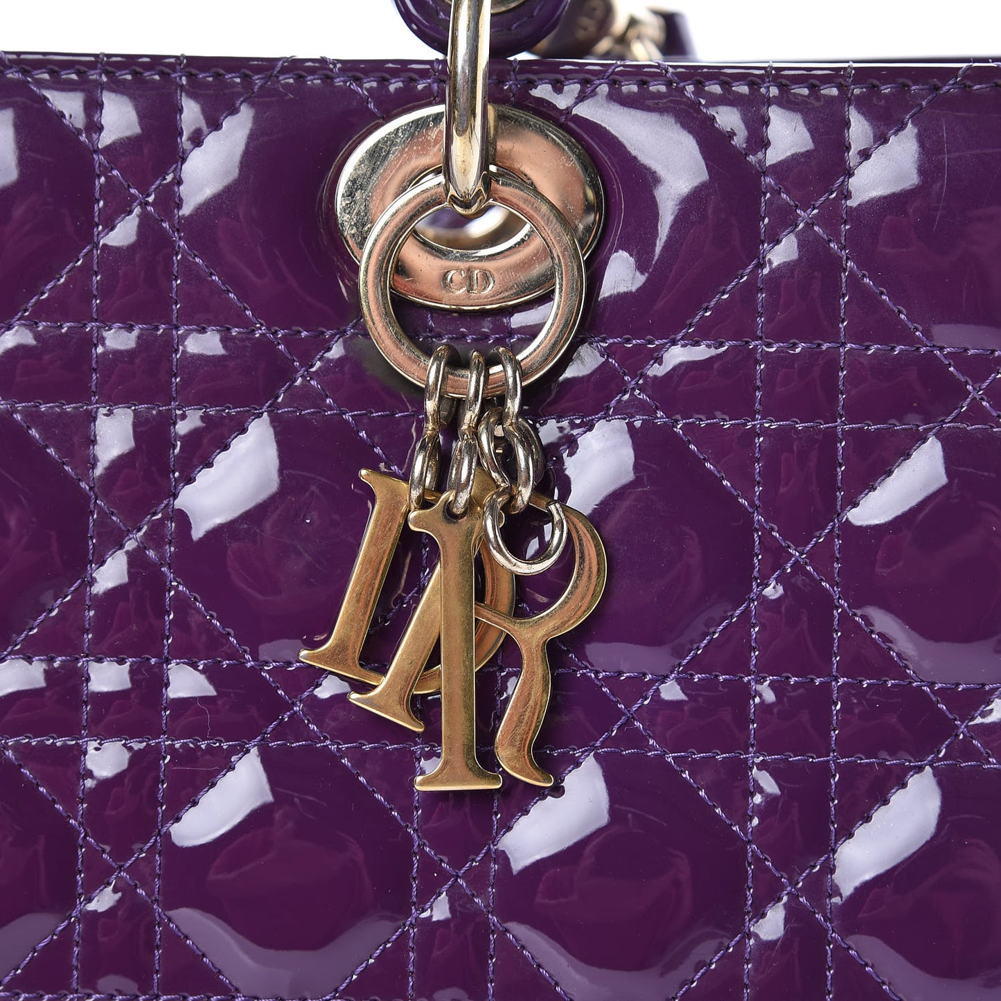 Patent Cannage Large Lady Dior Violet Purple