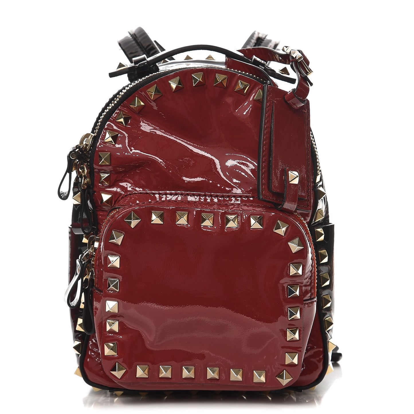 Patent Mini Rockstud Backpack Scarlet Black