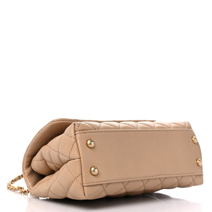 Chanel Caviar Quilted Mini Coco Handle Flap Beige 4 of 9