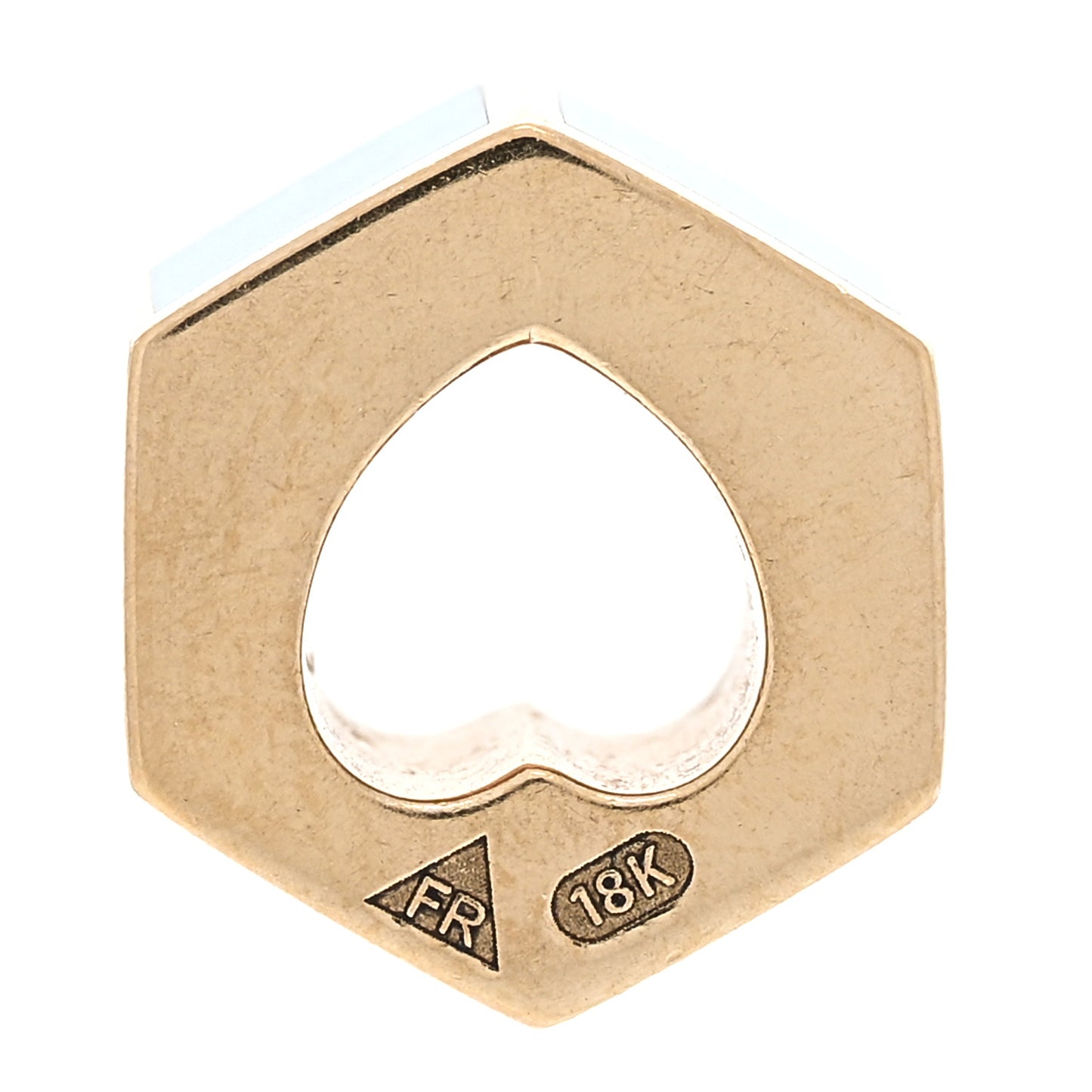 18K Yellow Gold Small Ceramic Heart Beat Pendant Aqua