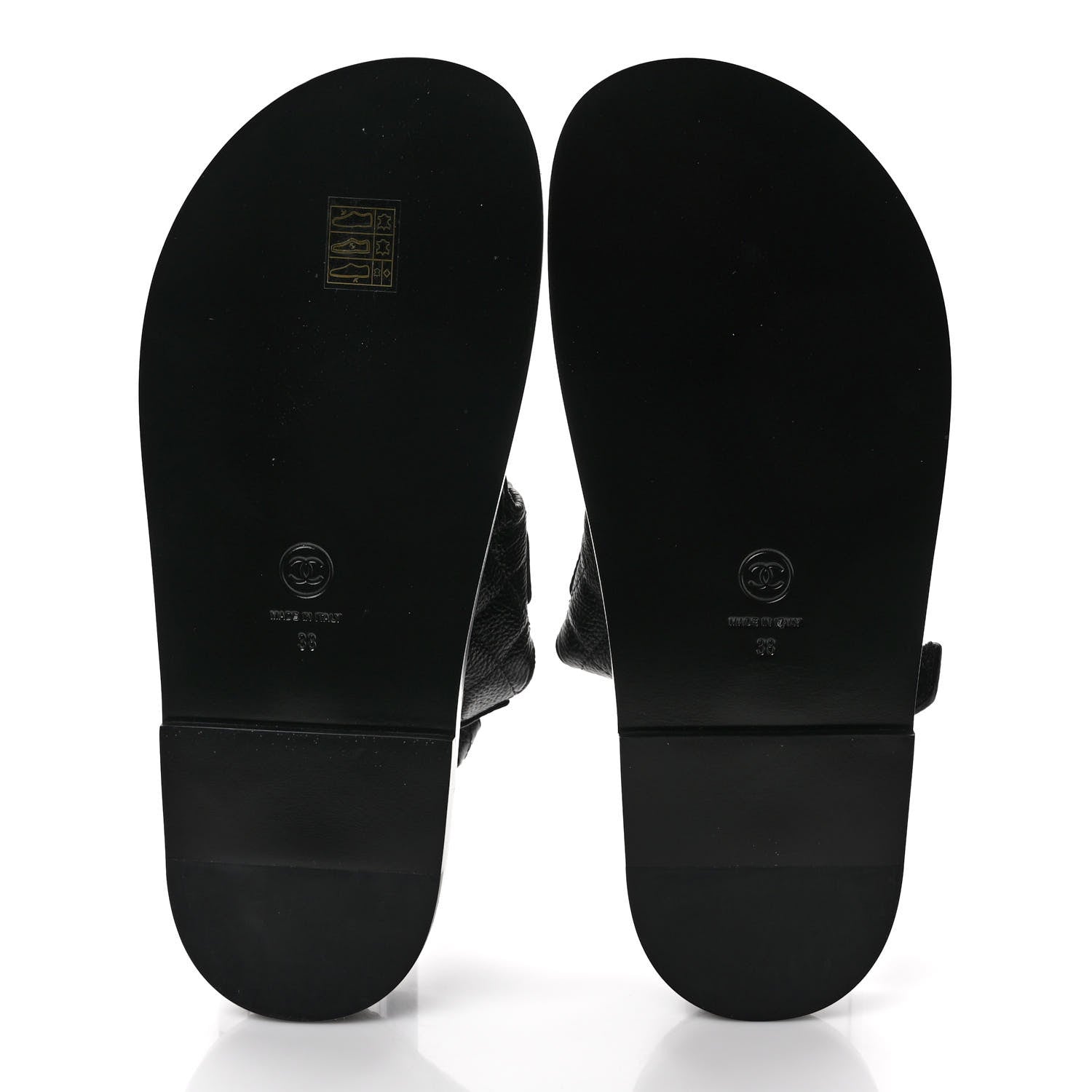 Chanel Grained Calfskin Velcro Dad Sandals 38 Black 5 of 9