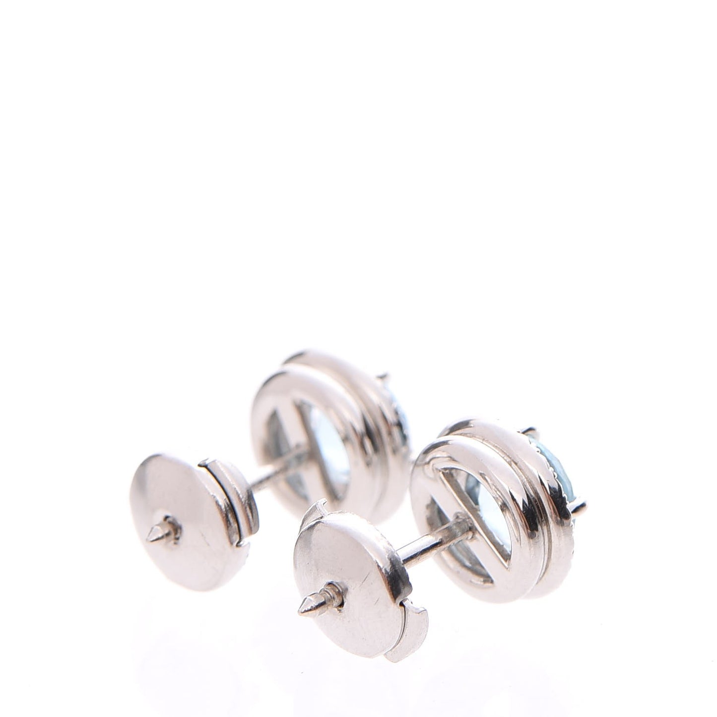 Platinum Diamond Aquamarine Soleste Earrings