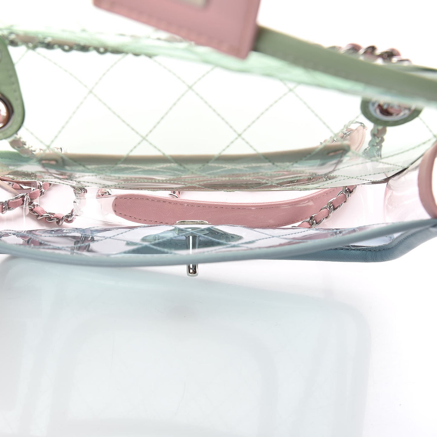 Lambskin PVC Quilted Mini Coco Splash Flap Blue Green