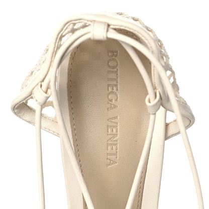 Bottega Veneta Mesh Nappa Stretch Ankle Tie Sandals 39.5 Toile 7 of 8