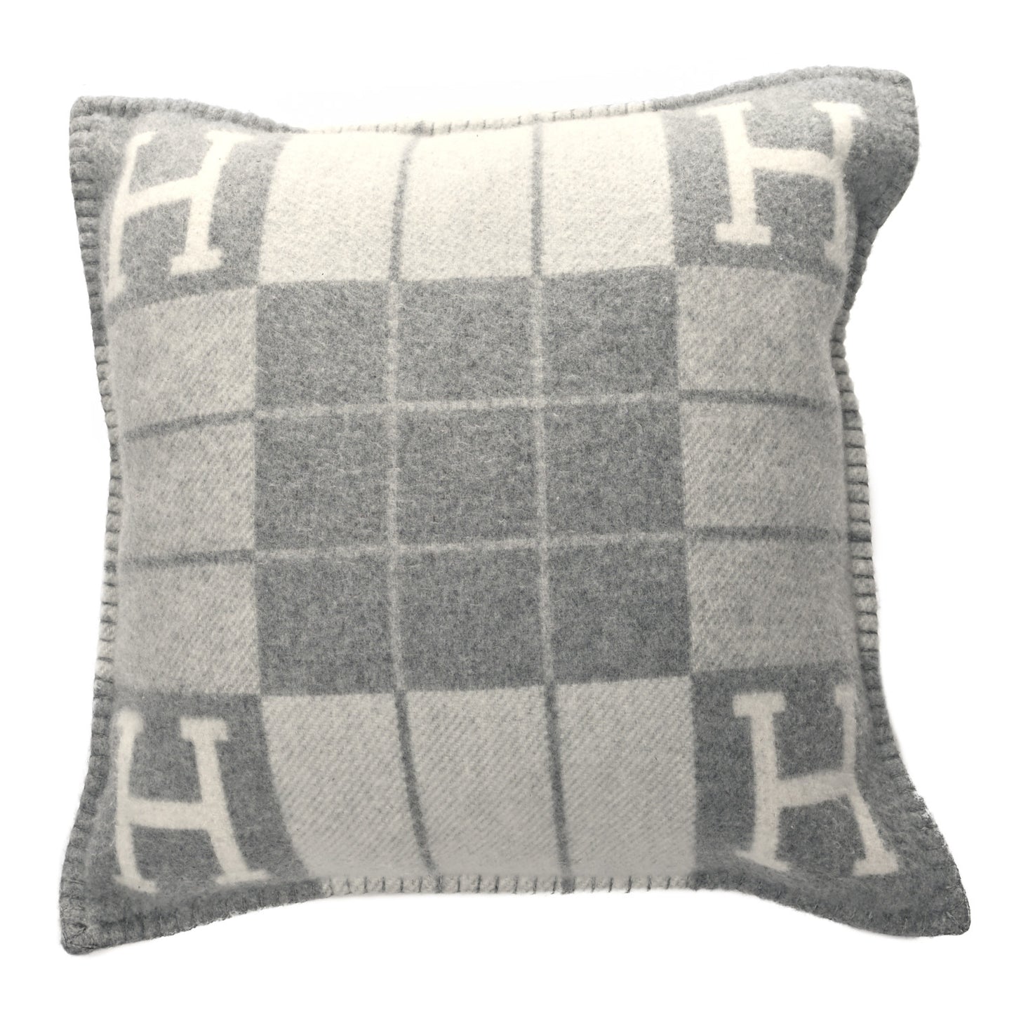 Wool Cashmere Avalon III Pillow PM Ecru Gris Clair