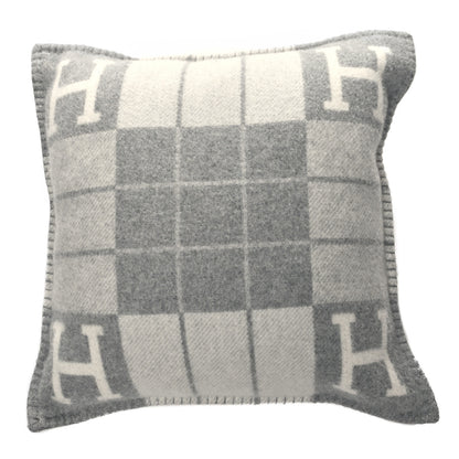 Hermes Wool Cashmere Avalon III Pillow PM Ecru Gris Clair 1 of 3