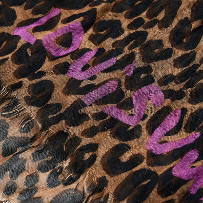 Louis Vuitton Cashmere Silk Leopard Etole Stole Marron 5 of 9