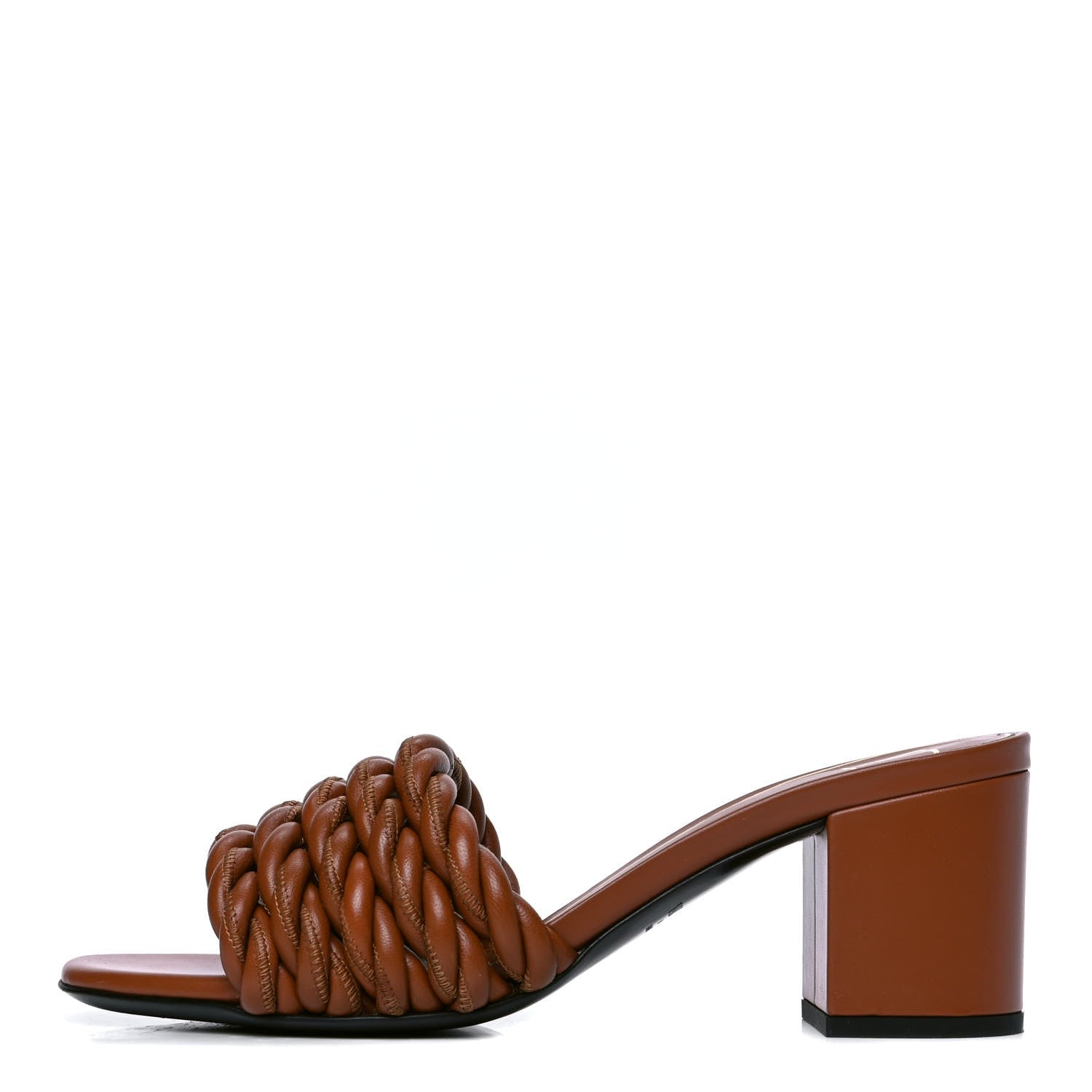 Valentino Garavani Nappa Rope 60mm Slide Sandals 36 Saddle Brown 1 of 5