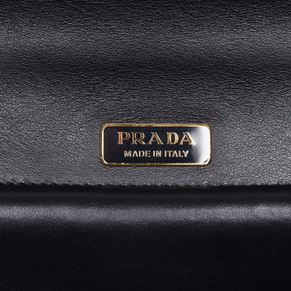 Prada City Calf Saffiano Animalier Cahier Bag Black 6 of 7