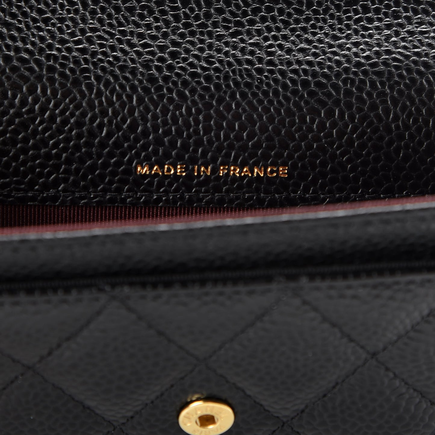 Caviar Quilted Flap Card Holder Wallet Black