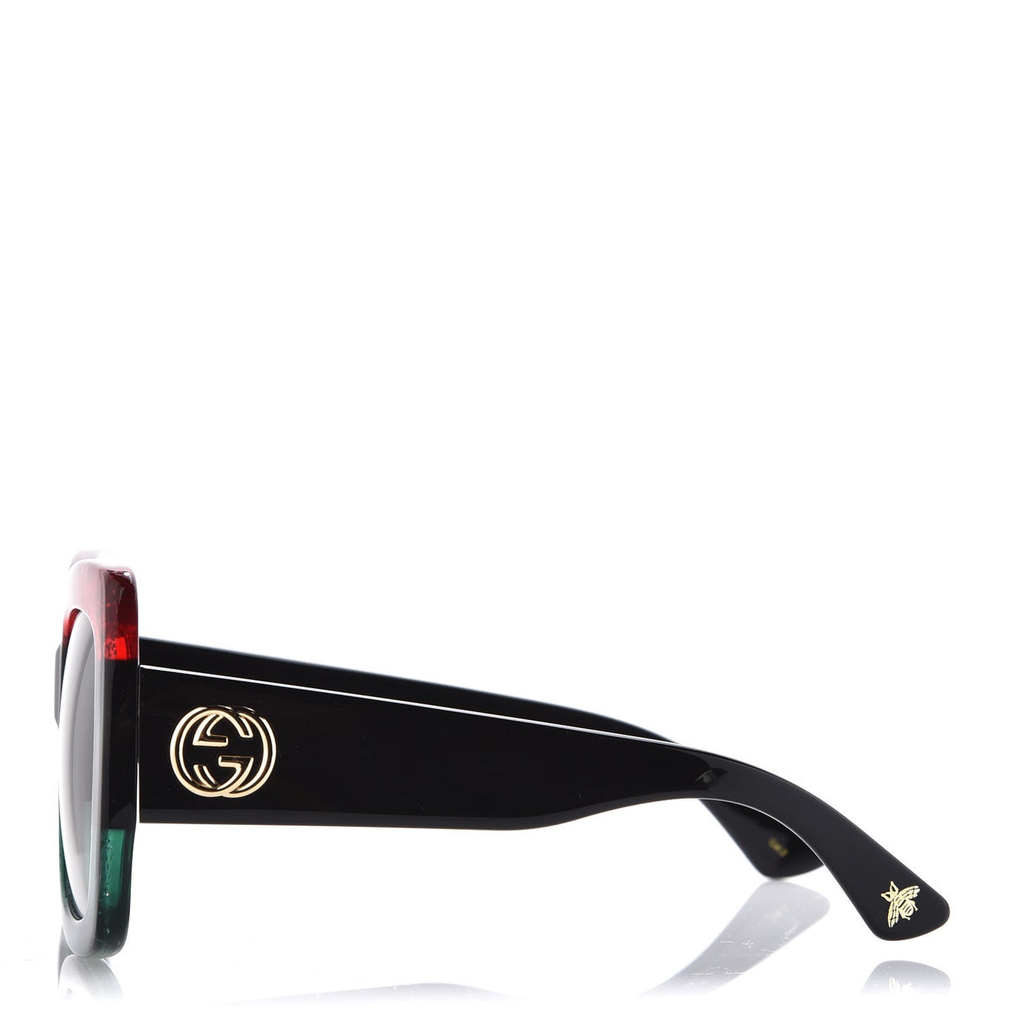 Square Frame GG0083S Sunglasses Glitter Red Black Green