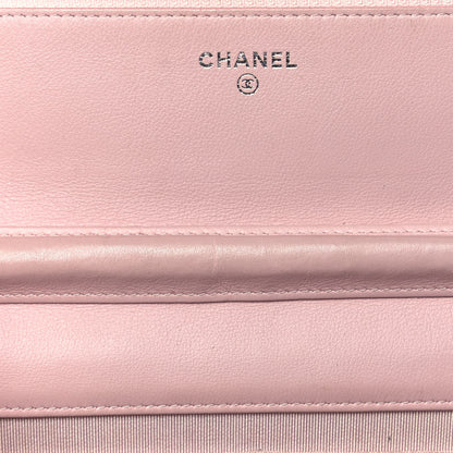 Chanel Patent Quilted Wallet On Chain WOC Pink 11 of 15