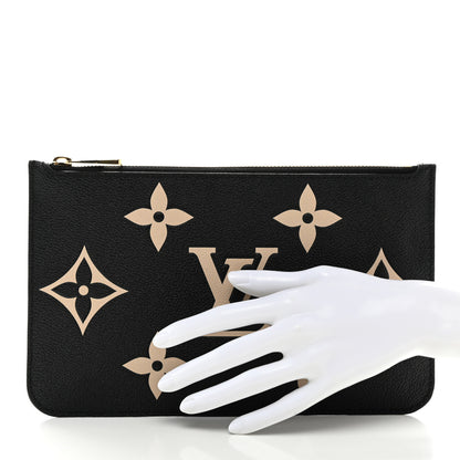 Louis Vuitton Empreinte Monogram Giant Neverfull MM Pochette Black Beige 2 of 7