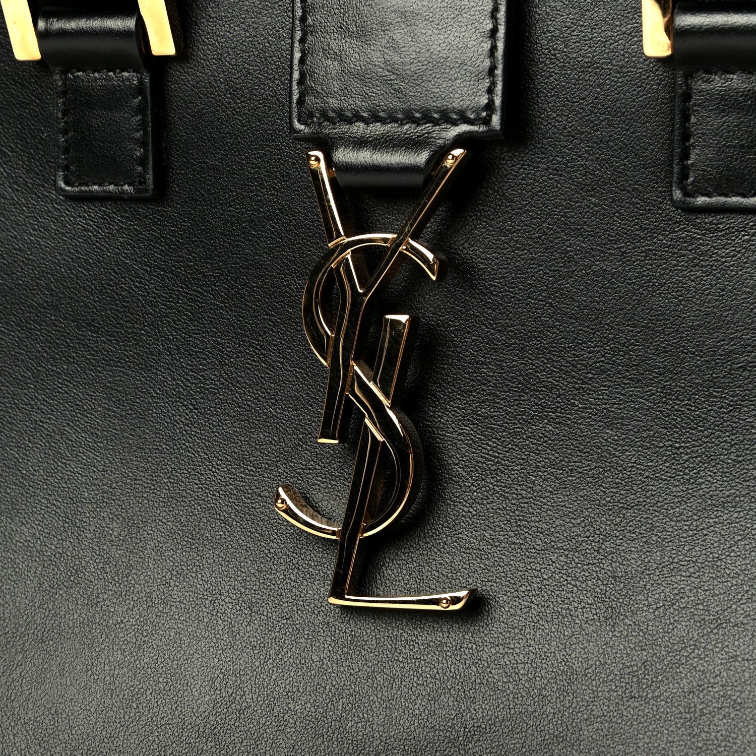 Saint Laurent Calfskin Monogram Baby Cabas Black 7 of 7