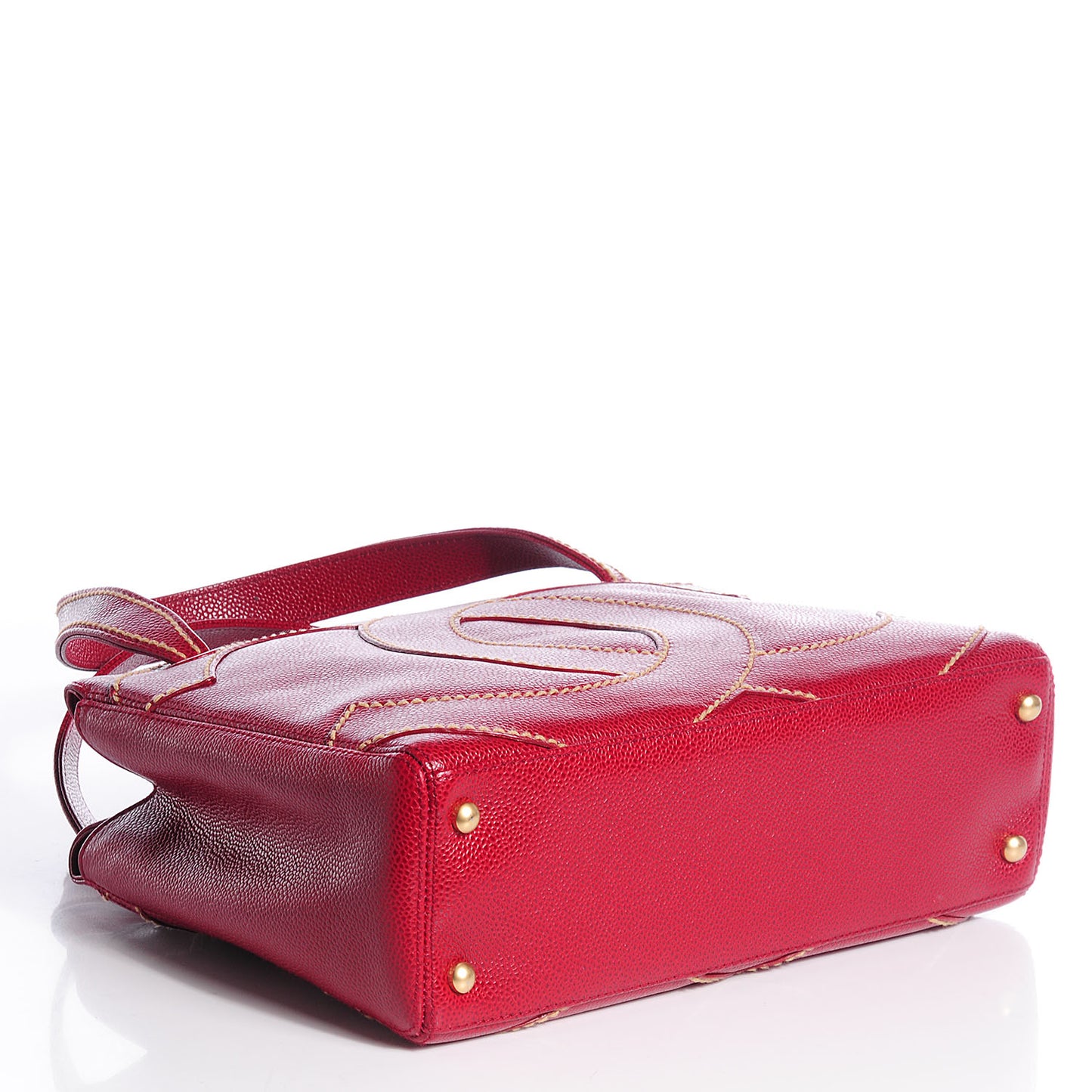 Caviar CC Stitched Tote Red