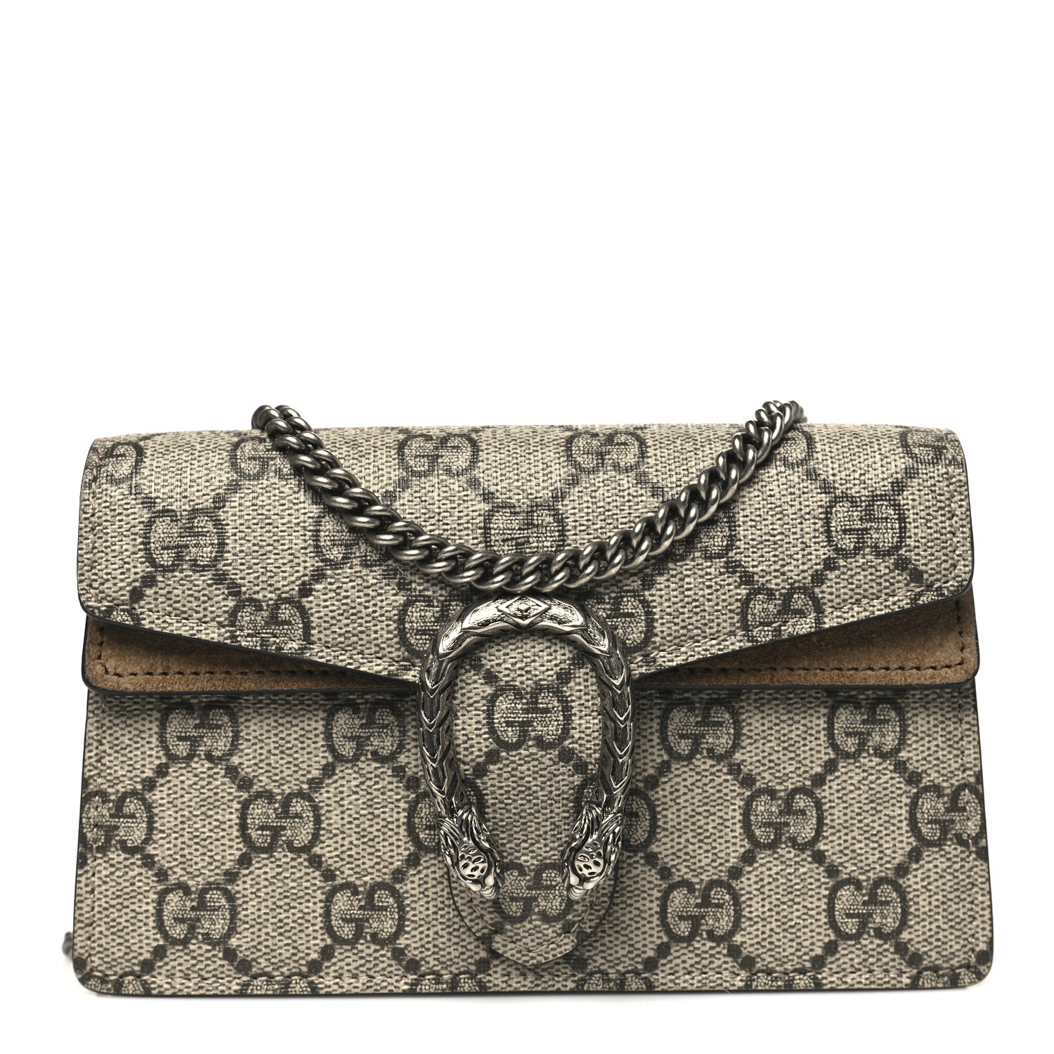Gucci GG Supreme Monogram Super Mini Dionysus Shoulder Bag Taupe 1 of 11