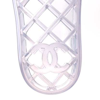Chanel PVC Transparent CC Flat Slide Sandals 38 White 8 of 11