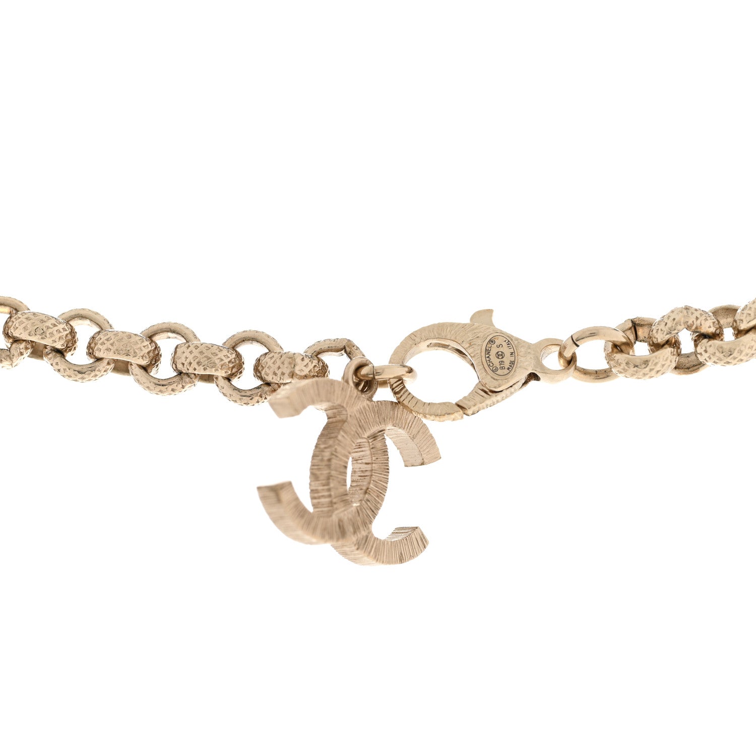 Chanel Crystal City of Lights Letter Chain Necklace Gold 5 of 6