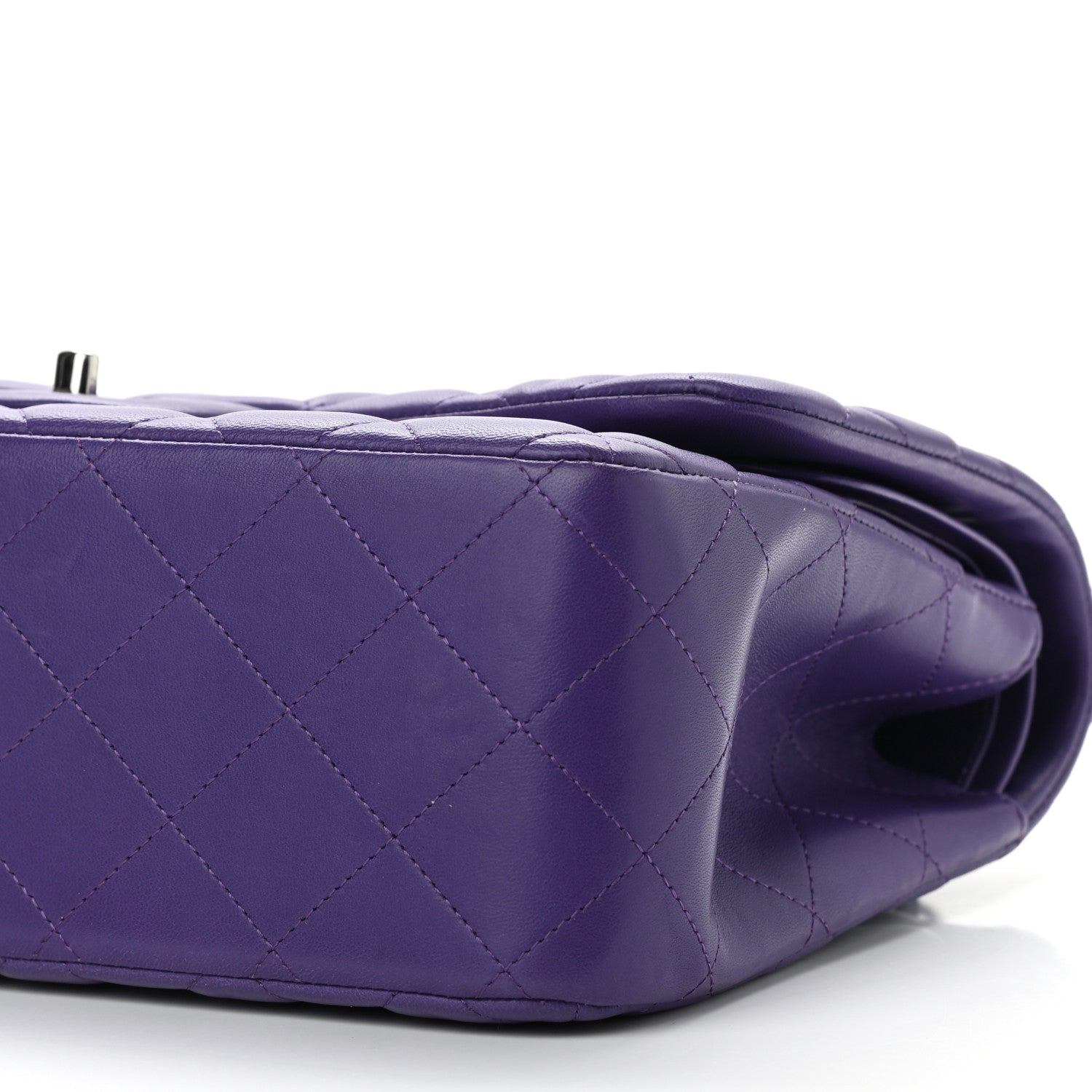 Chanel Lambskin Quilted Jumbo Double Flap Purple 9 of 9