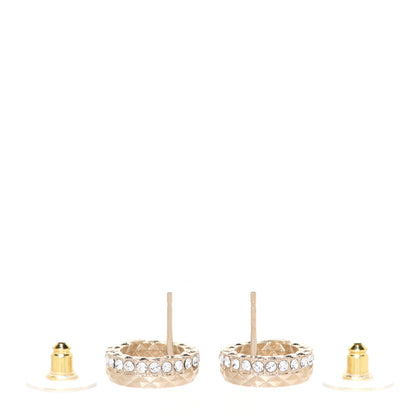 Chanel Crystal CC Round Earrings Gold 3 of 5