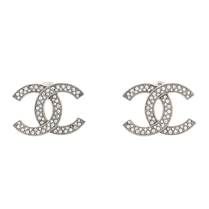 Chanel Crystal Palais Garnier CC Earrings Silver 1 of 6