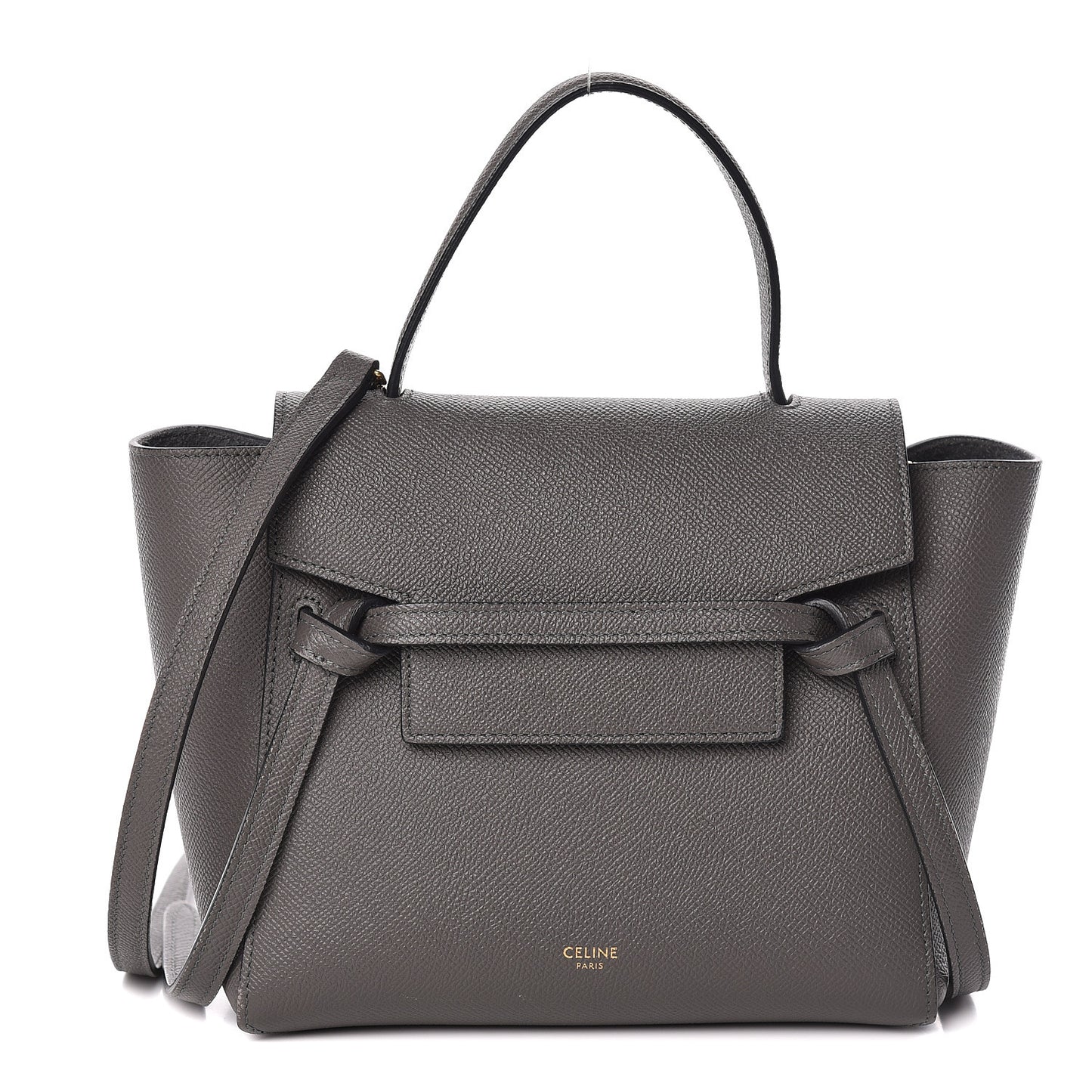 Grained Calfskin Nano Belt Bag Grey