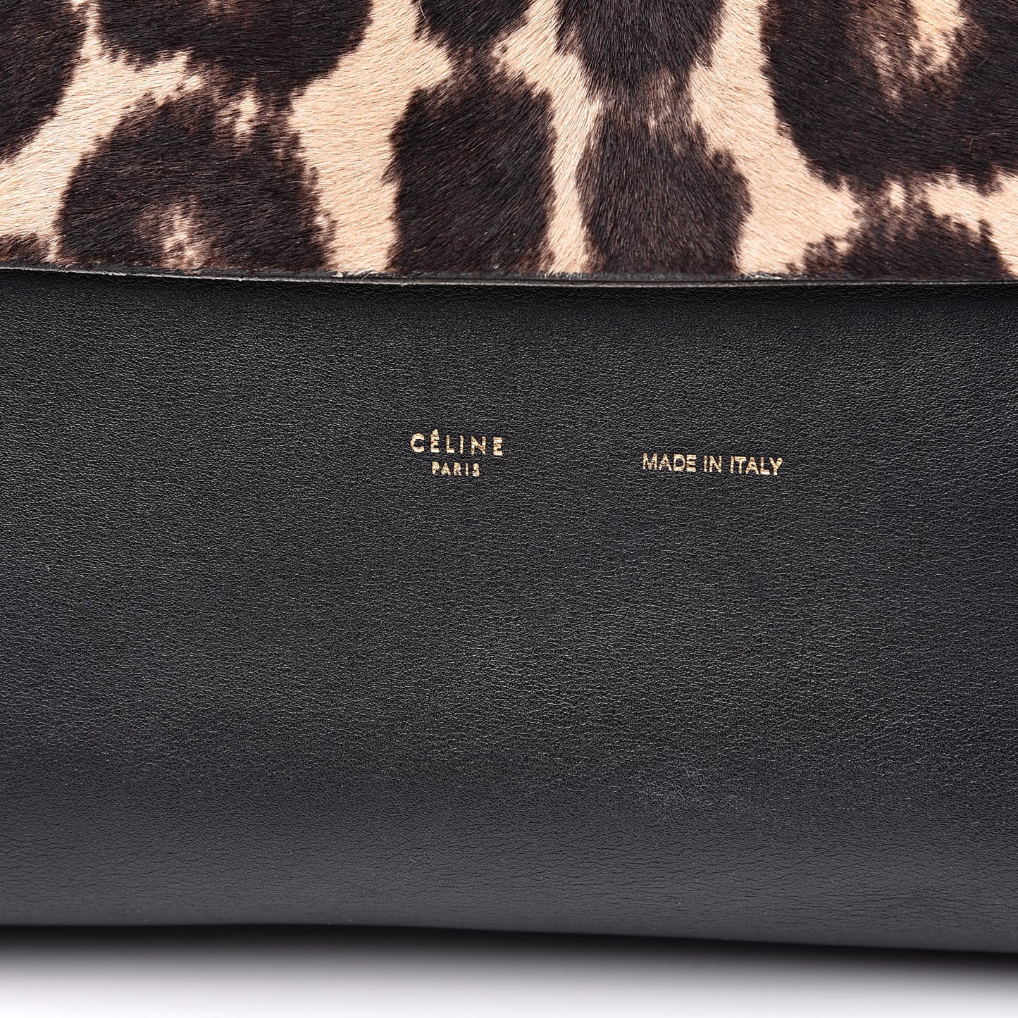 Pony Hair Calfskin Leopard Print All Soft Tote Black