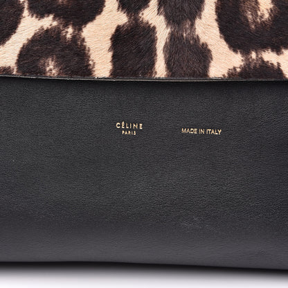 Celine Pony Hair Calfskin Leopard Print All Soft Tote Black 6 of 17