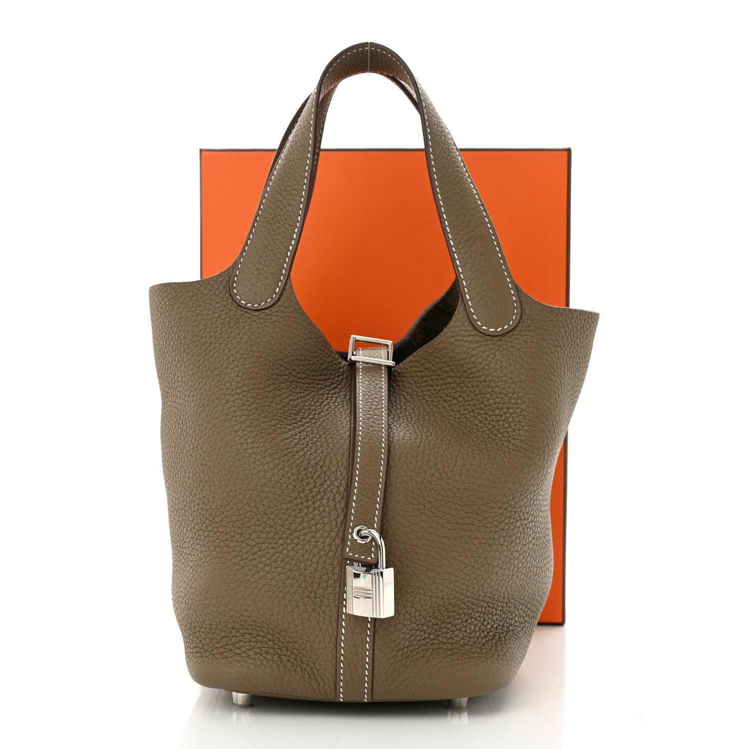 Hermes Taurillon Clemence Picotin Lock 18 PM Etoupe 11 of 11