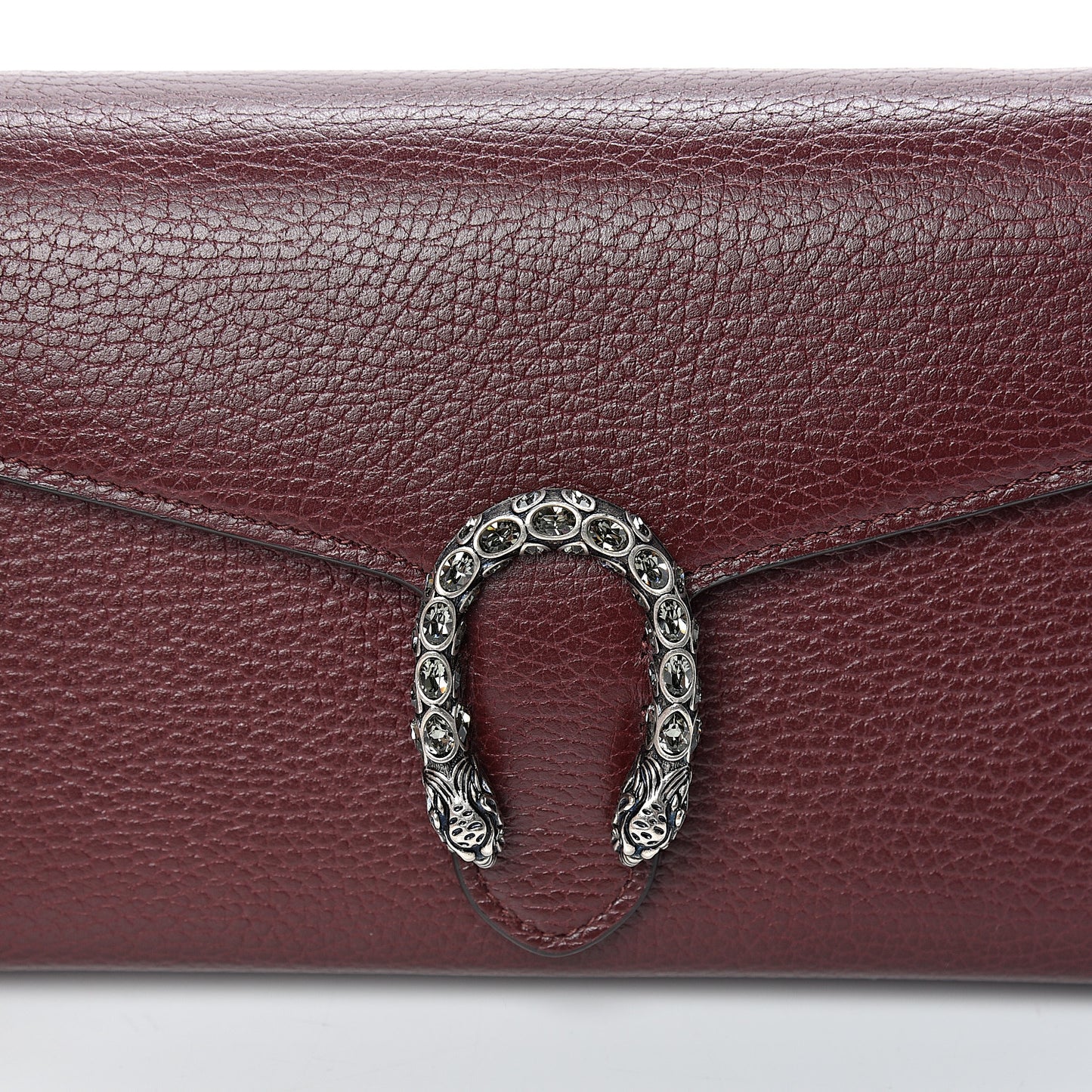Dollar Calfskin Crystal Mini Dionysus Chain Wallet Vintage Bordeaux