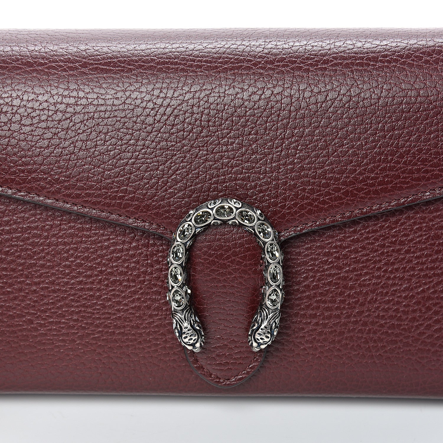Gucci Dollar Calfskin Crystal Mini Dionysus Chain Wallet Vintage Bordeaux 7 of 11