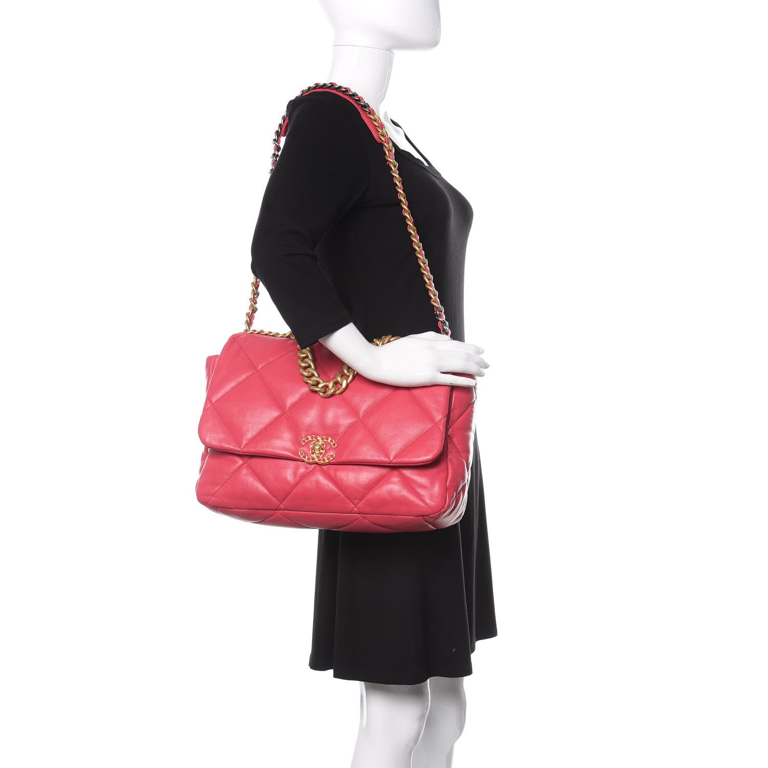 Chanel Goatskin Quilted Maxi Chanel 19 Flap Pink 2 of 11