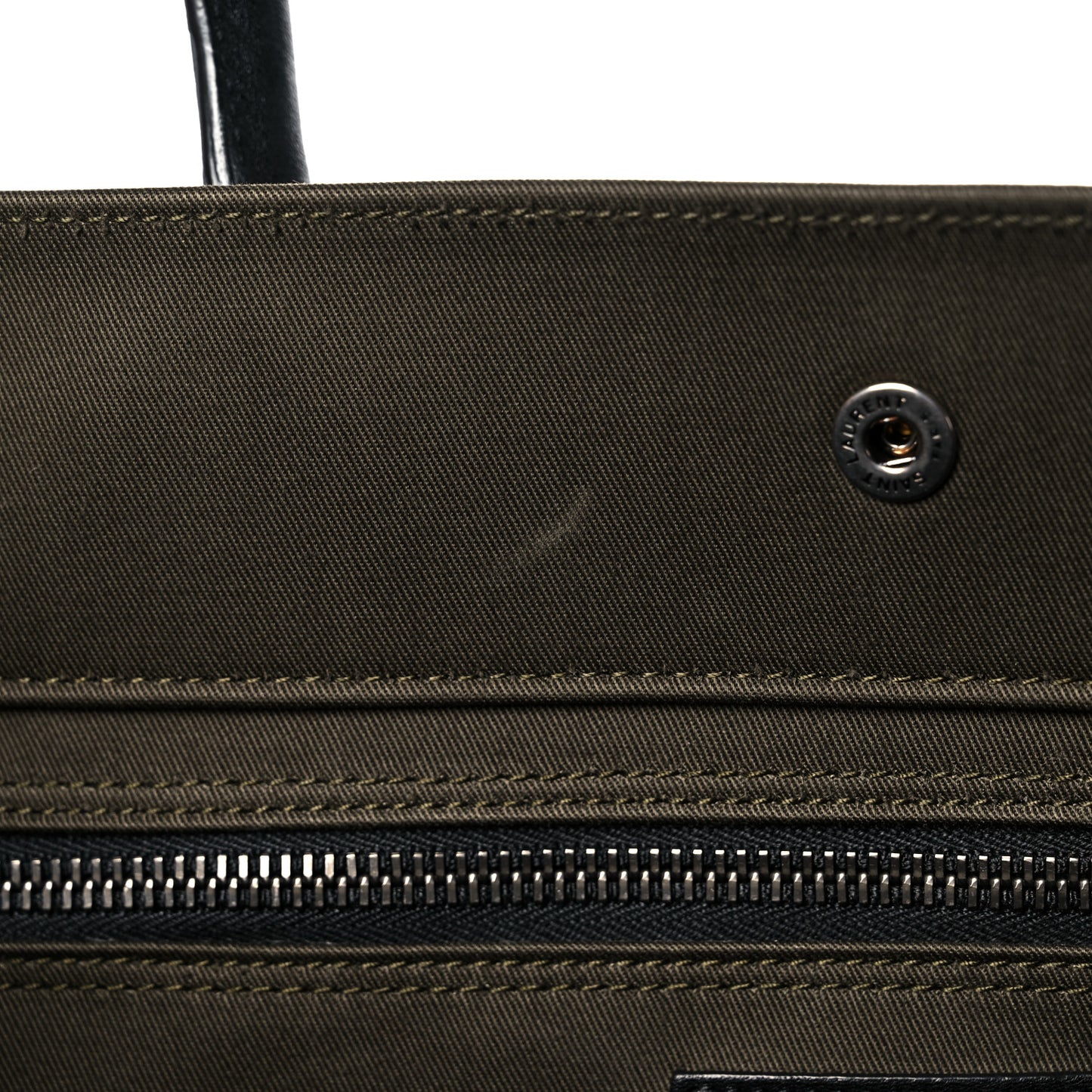 Linen Calfskin Rive Gauche Tote Khaki