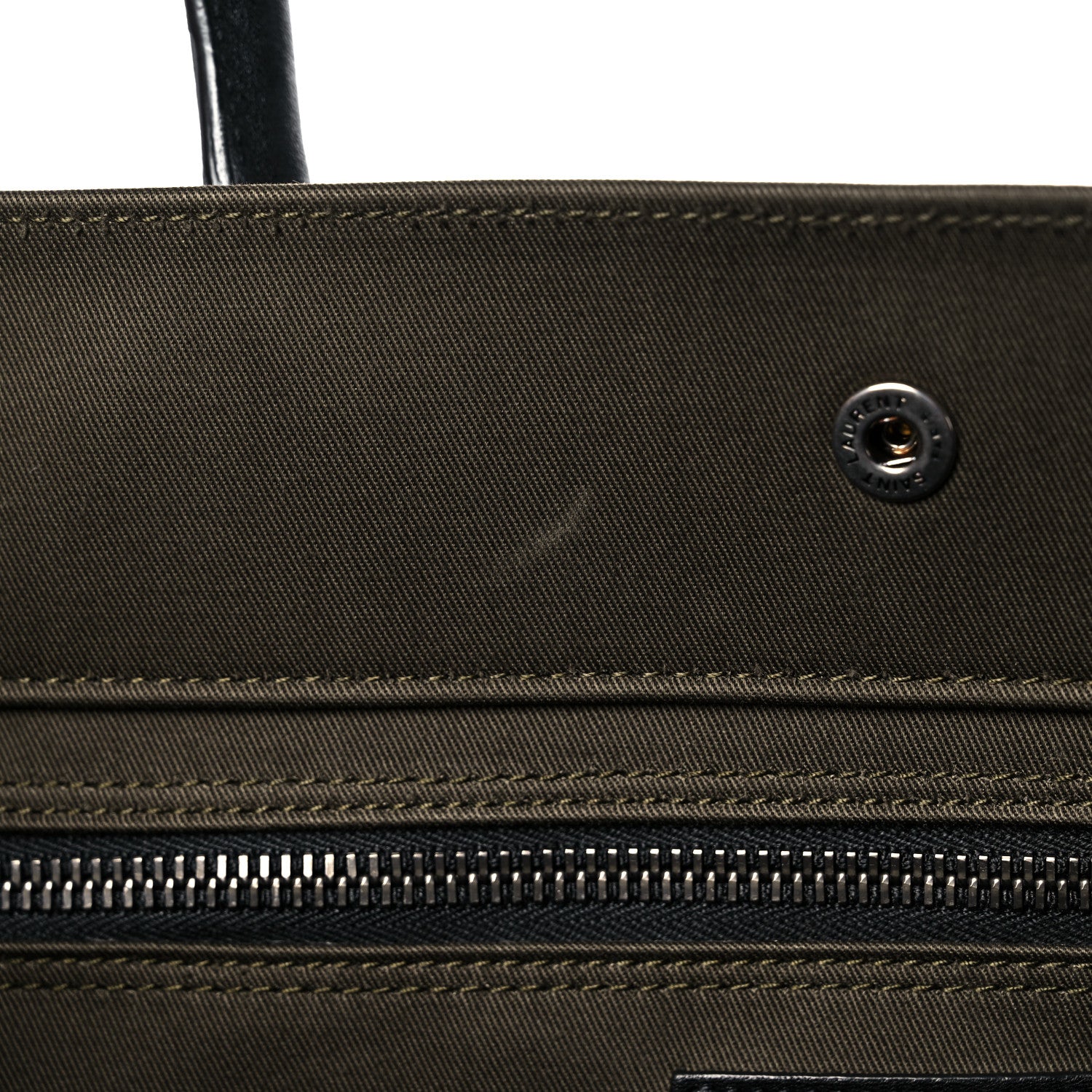 Saint Laurent Linen Calfskin Rive Gauche Tote Khaki 10 of 24
