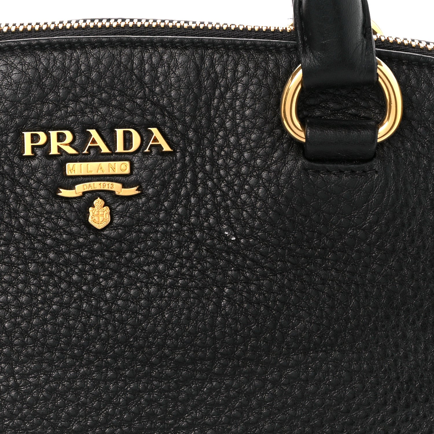 Prada Vitello Daino Dome Satchel Black 13 of 14