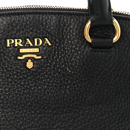 Prada Vitello Daino Dome Satchel Black 13 of 14