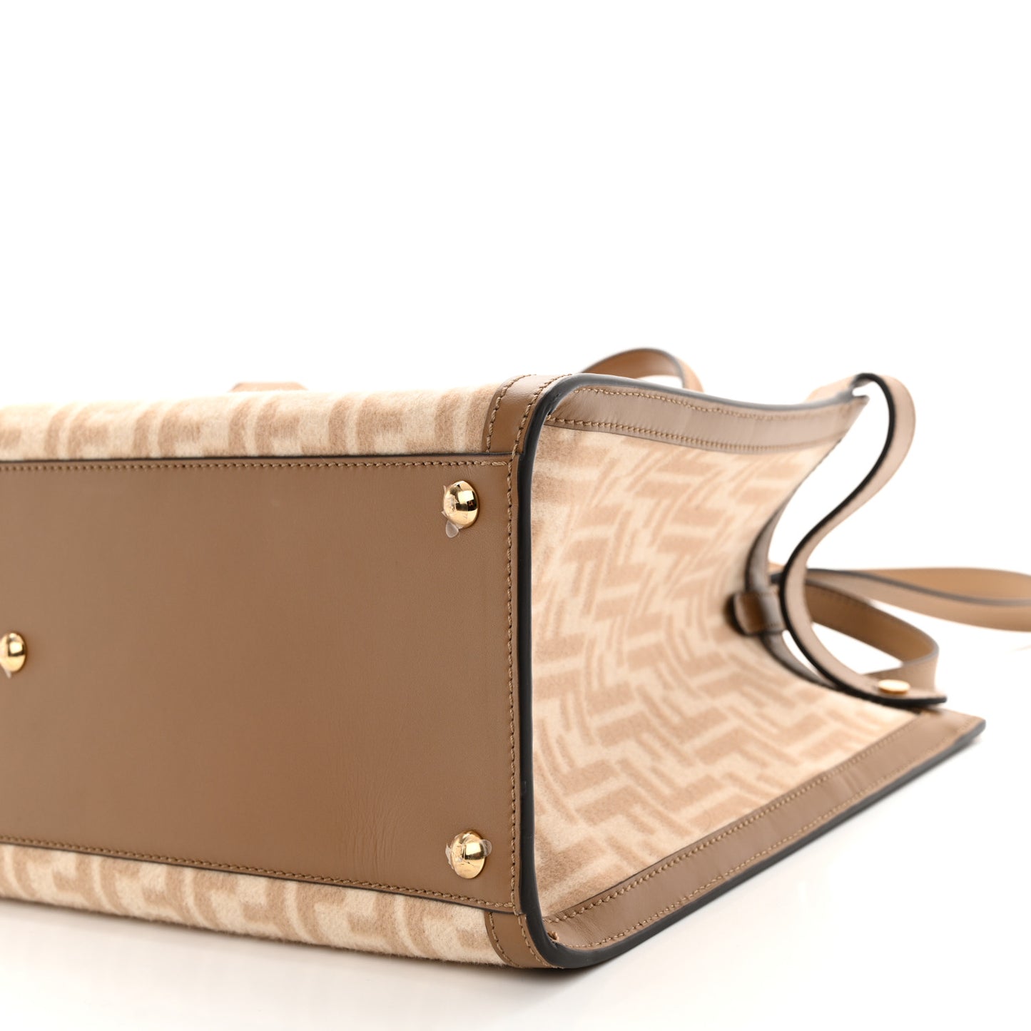 Wool Vitello King Seta FF 1974 Medium Peekaboo X-Tote Beige Cammello Sand