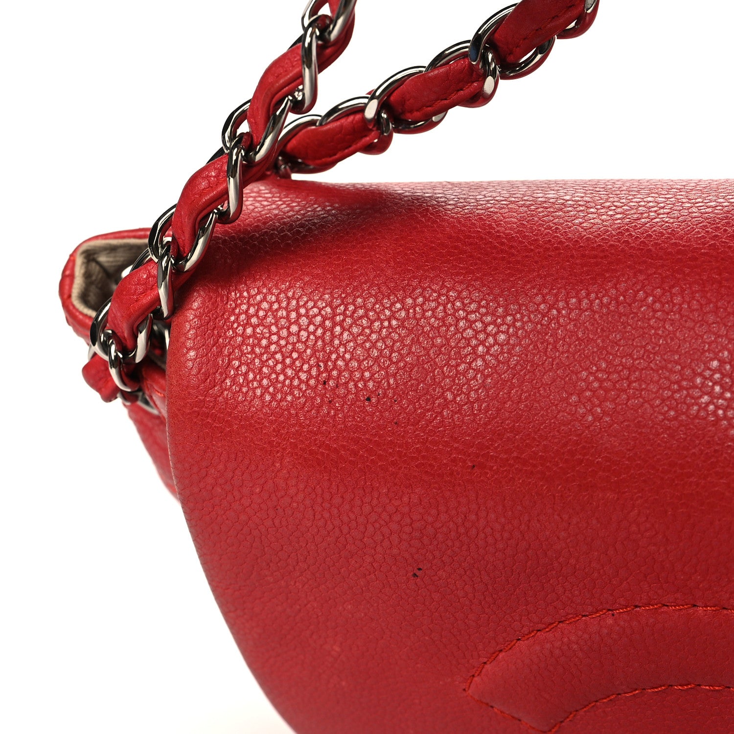 Chanel Caviar Half Moon Flap Red 16 of 16